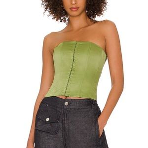 GUIZIO green corset top size M